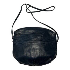 Vintage Jeffrey Lawrence for Lawrence Bentley Navy Leather Crossbody Bag Made in